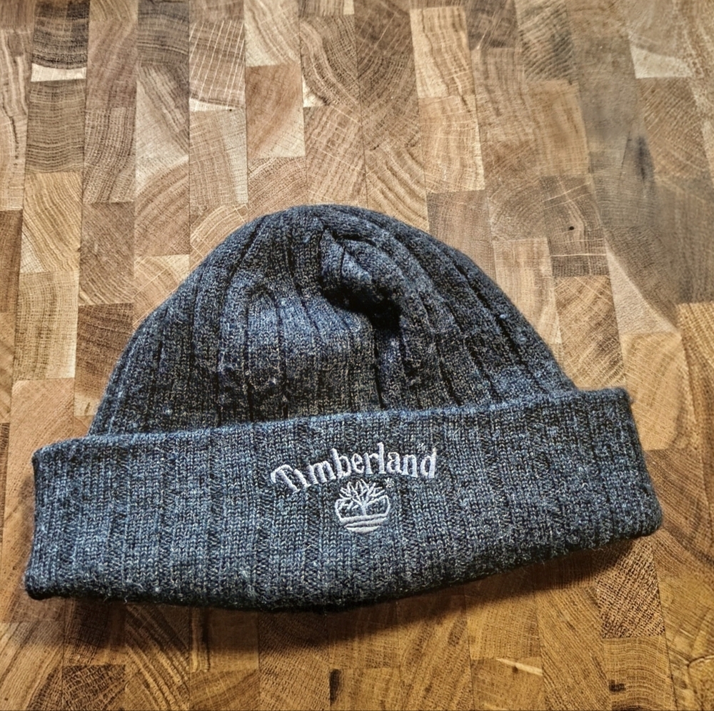 Timberland Charcoal Ribbed Beanie 100% Wool
